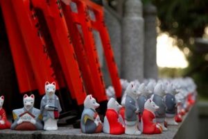 Fox dolls at Inari Shrines in Japan